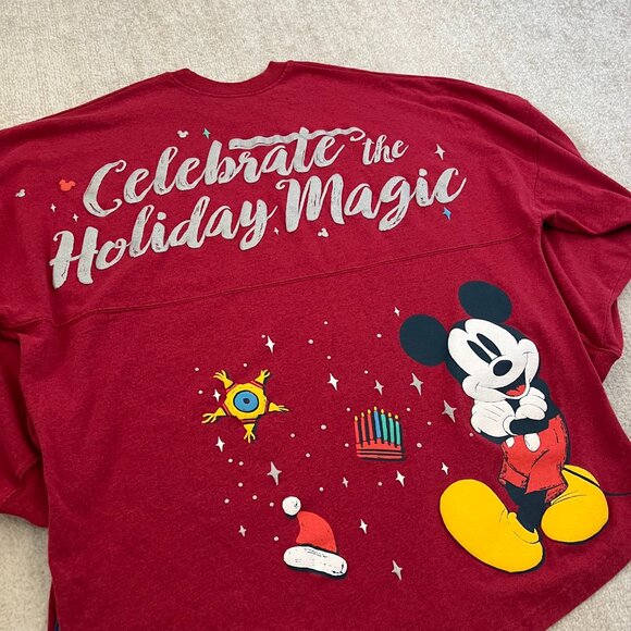 Disney Spirit Jersey 2021 Christmas Holiday DCA Red Long Sleeve Knit Top XXL - Picture 3 of 7